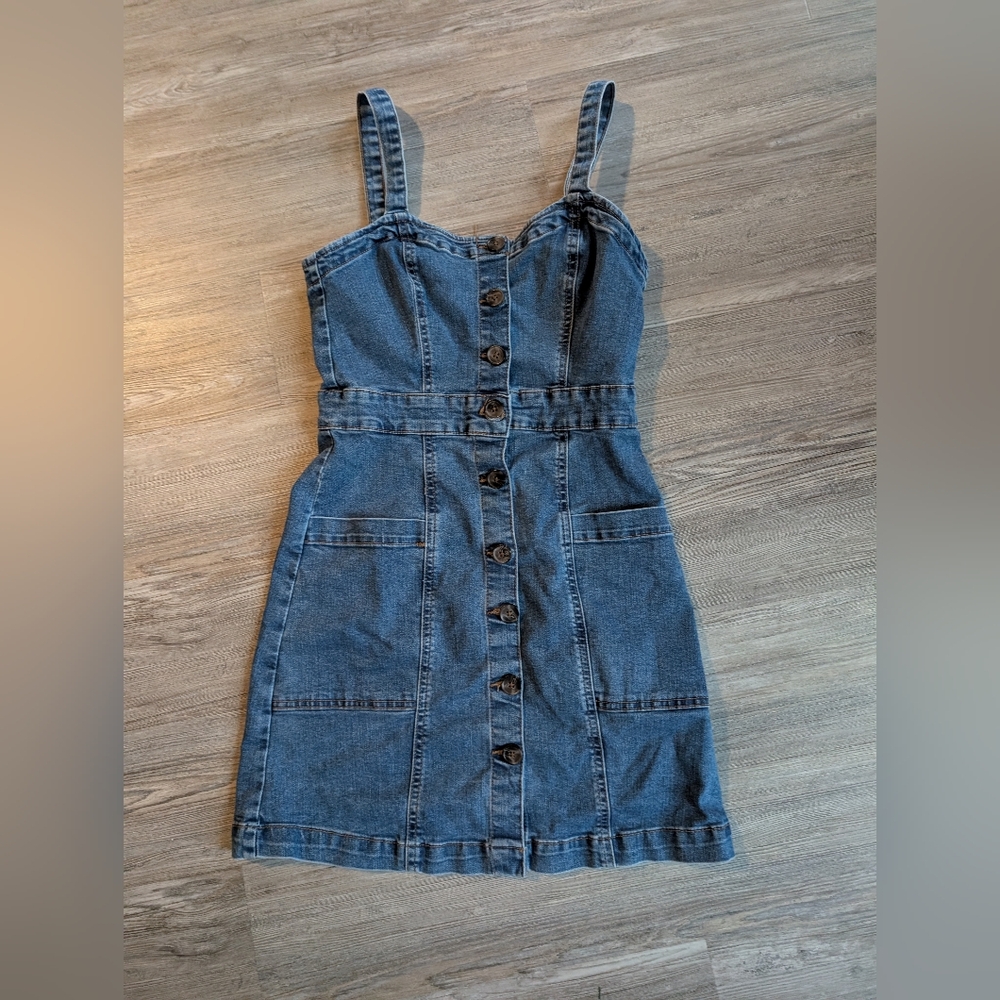 Aeropostale Blue Button Down Denim Dress